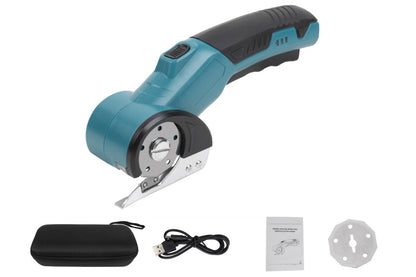 USB Cordless Electric Scissors Rechargeable Fabric and Cardboard Cutter-Blue