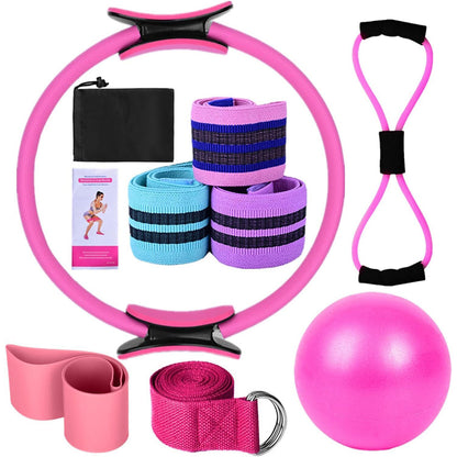 Yoga Set Pilates Essentials Kit For Women With Pilates Ring And Ball -Pink