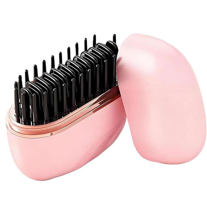 Rechargeable Wireless Mini Hair Straightener Comb - Pink