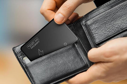 Rechargeable Thin Wallet Tracker Card Works with Apple Find My App