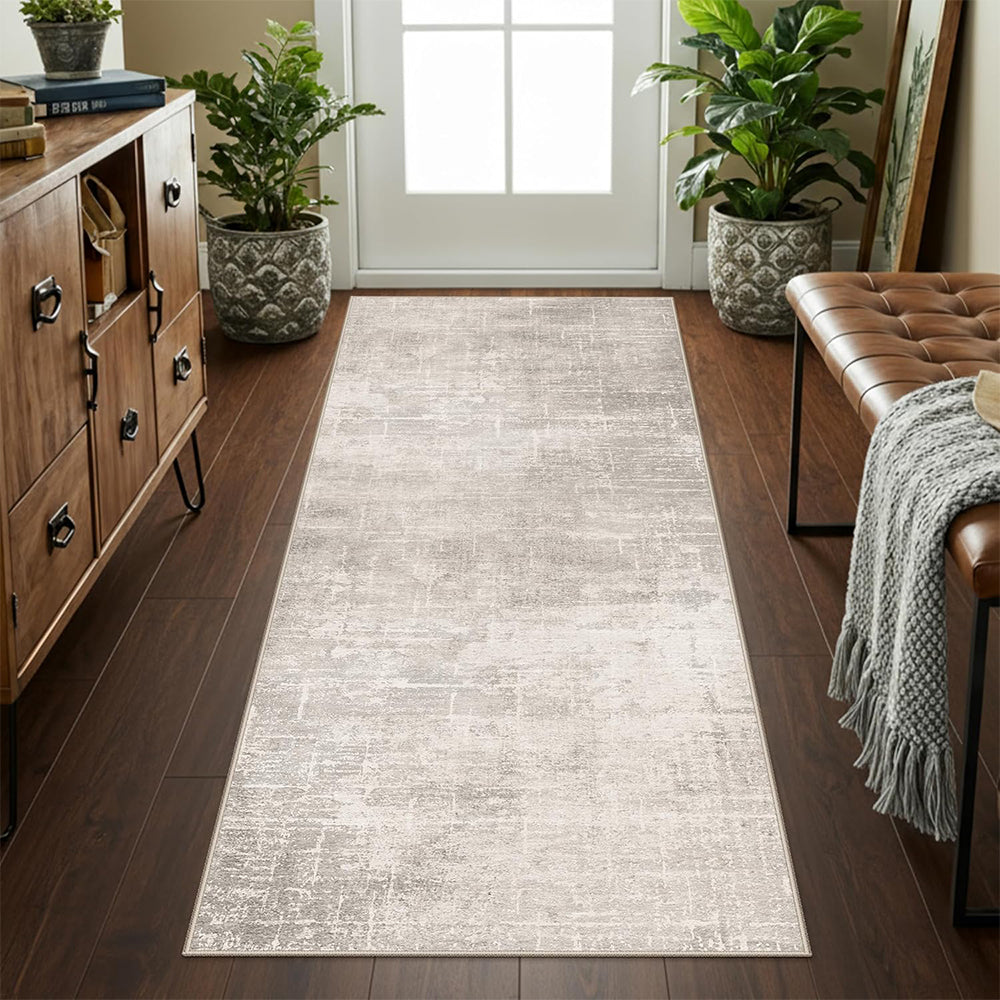 Persian Runner Rug for Hallway-Grey