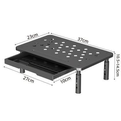 Adjustable Monitor Stand Riser with Drawer Storage Metal Desk Organizer