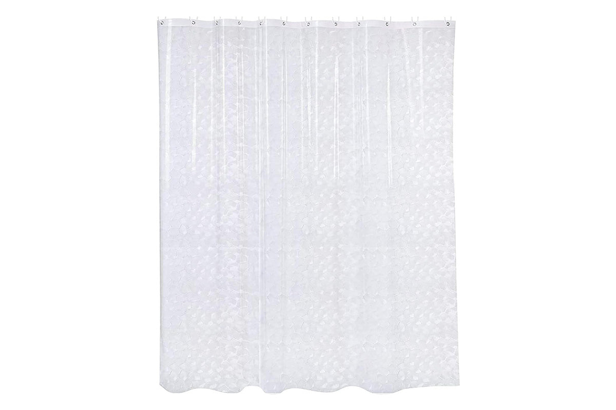 PEVA Shower Curtain Liner with Grommets and Hooks - White