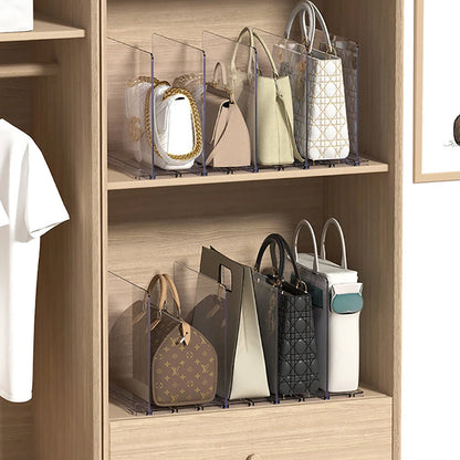 Adjustable Closet Shelf Dividers Transparent Shelf Dividers for Handbags Purse Clothes Books