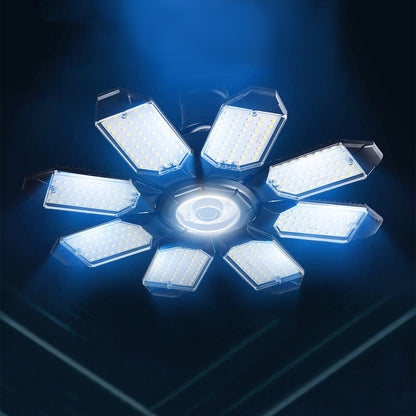 Foldable 8-Panel Garage Ceiling Light for Shop Workshop Warehouse
