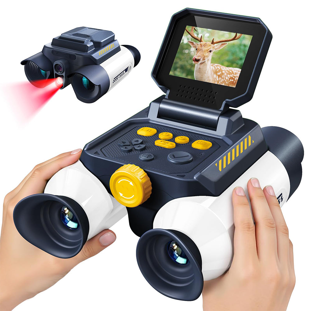 Digital Binoculars with Night Vision and 10X Optical Zoom - White