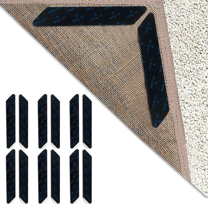PU Rug Gripper Tape Non Slip Washable Reusable Carpet Stickers - Black