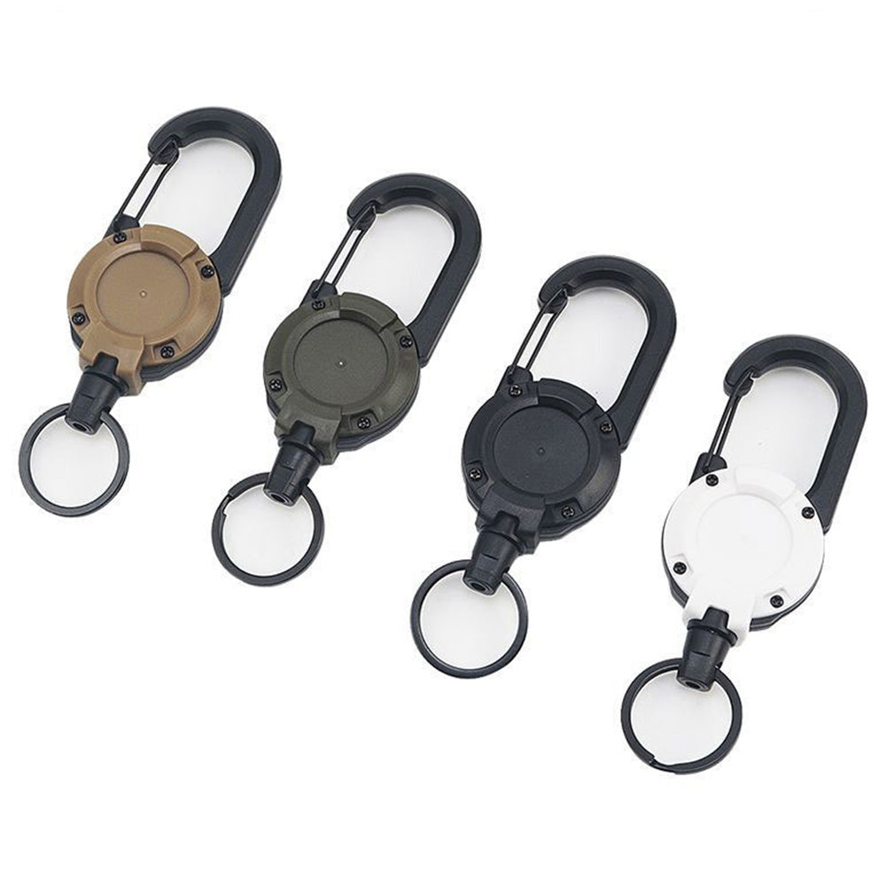 4Pcs Retractable Keychains Multitool Carabiner Badge Holders