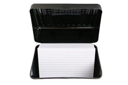 Ruled Index Card Box Set Index Cards Organizer Box -Black