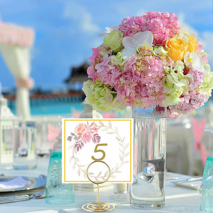 30Pcs Set Table Number Holders Place Card Name Menu Clips Table Sign Holders for Wedding Party Gold