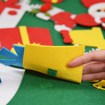 DIY Lighted Felt Christmas Tree Set Hanging Xmas Decorations with 3-Meter String Light