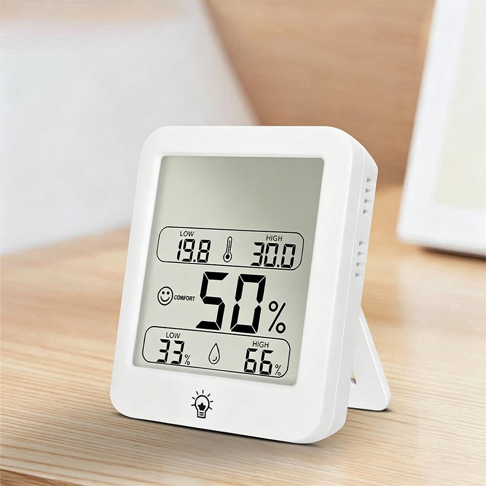 Digital Indoor Thermometer Hygrometer Large LCD Display with Touch Backlight