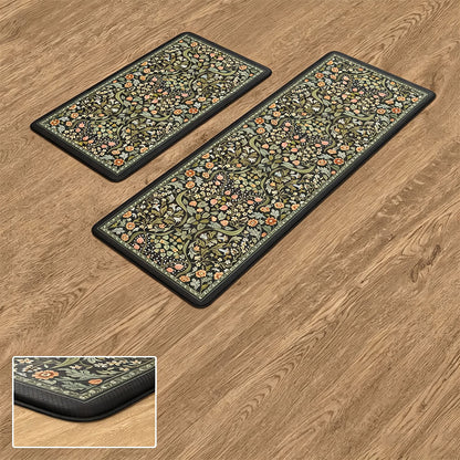 2 Piece Diatomite Kitchen Floor Mat Set - Olive