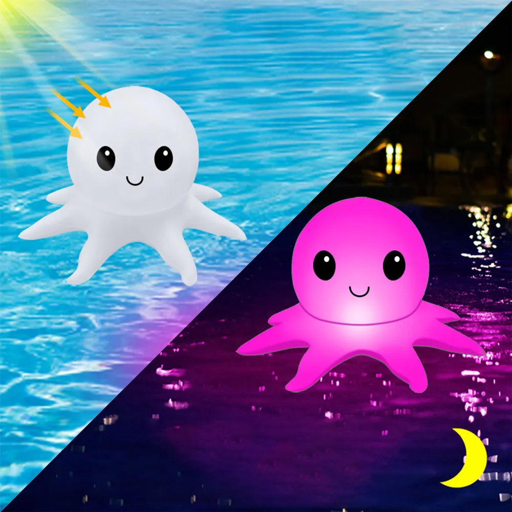 Solar Octopus Floating Pool Lights Inflatable Color Changing Lights Xmas Party Decor