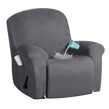 4Pcs Recliner Chair Cover Stretch Sofa Slipcover Separate Couch Covers-Grey