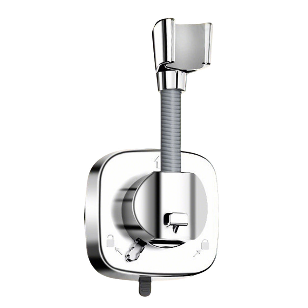 Detachable Suction Cup Shower Head Holder for Bathroom Bathtub Rental-Silver