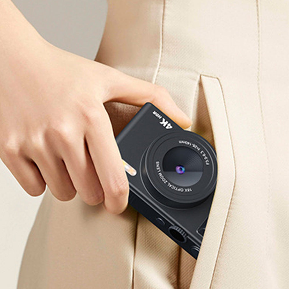 4K Digital Camera with Flip Screen and Autofocus for Vlogging and Photography Beginners Black