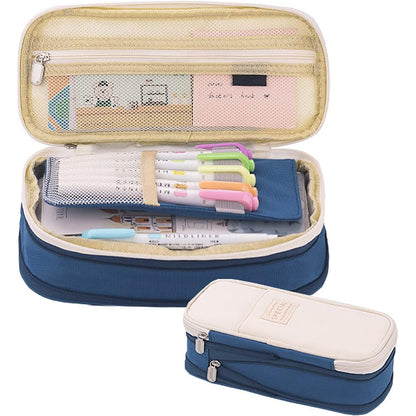 Expandable Zipper Pencil Case-Navy