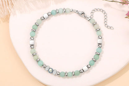 Gift for Women Moonstone Bracelet Amazonite Jasper Stainless Steel Bracelet -Daughter Gifts