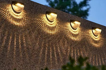 4Pcs Solar Fence Lights Outdoor Solar Deck Lights Solar Step Lights -White and Warm Ligth