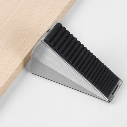 Adjustable Spring Door Stopper Tall Door Stop Wedge for Bottom of Doors Silver