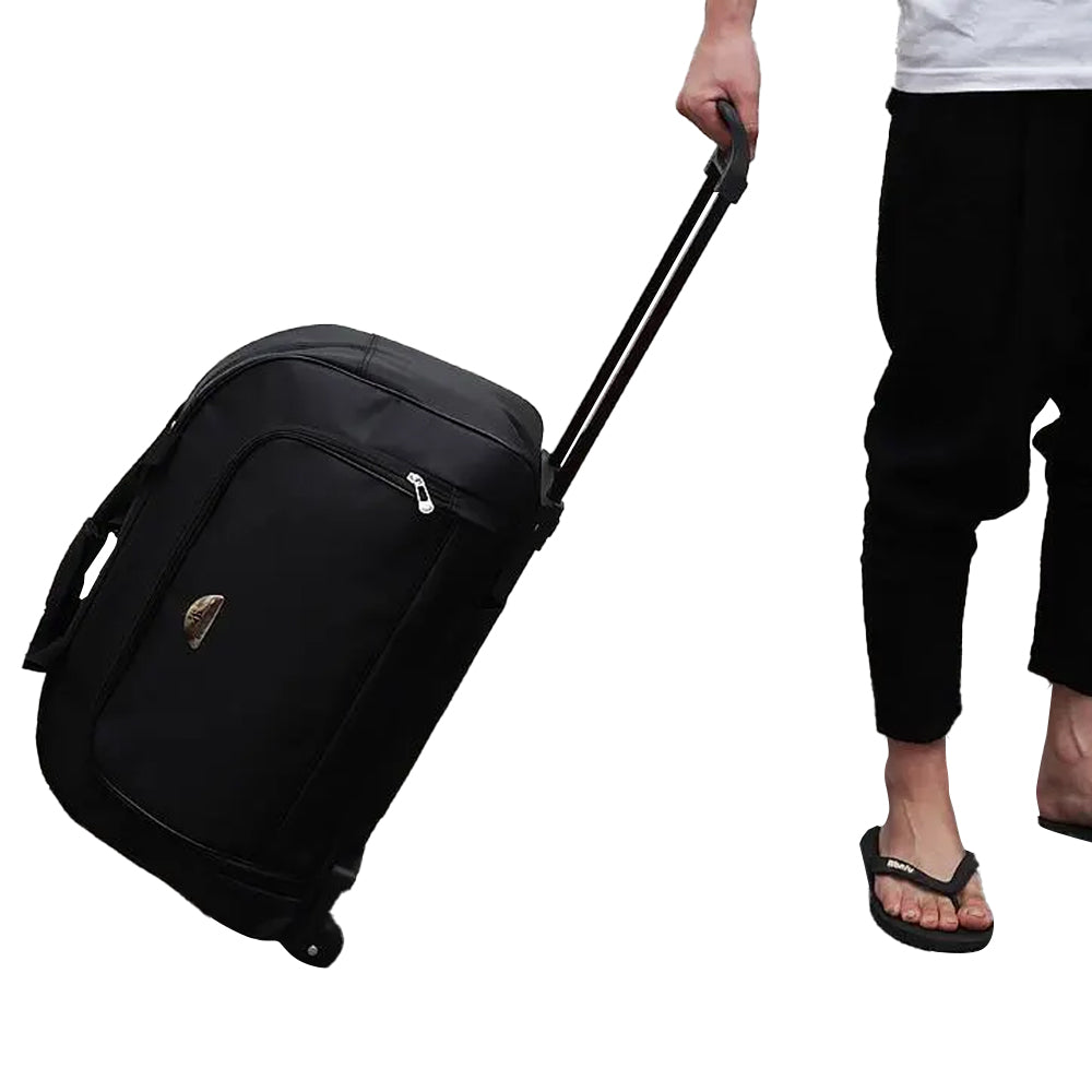 Travel Duffle Trolley Bag Rolling Carry Bag with Wheels Weekender Bags Black