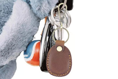 4Pcs For Apple AirTag PU Leather Holder Keyrings Dog Keychain Pet Cases