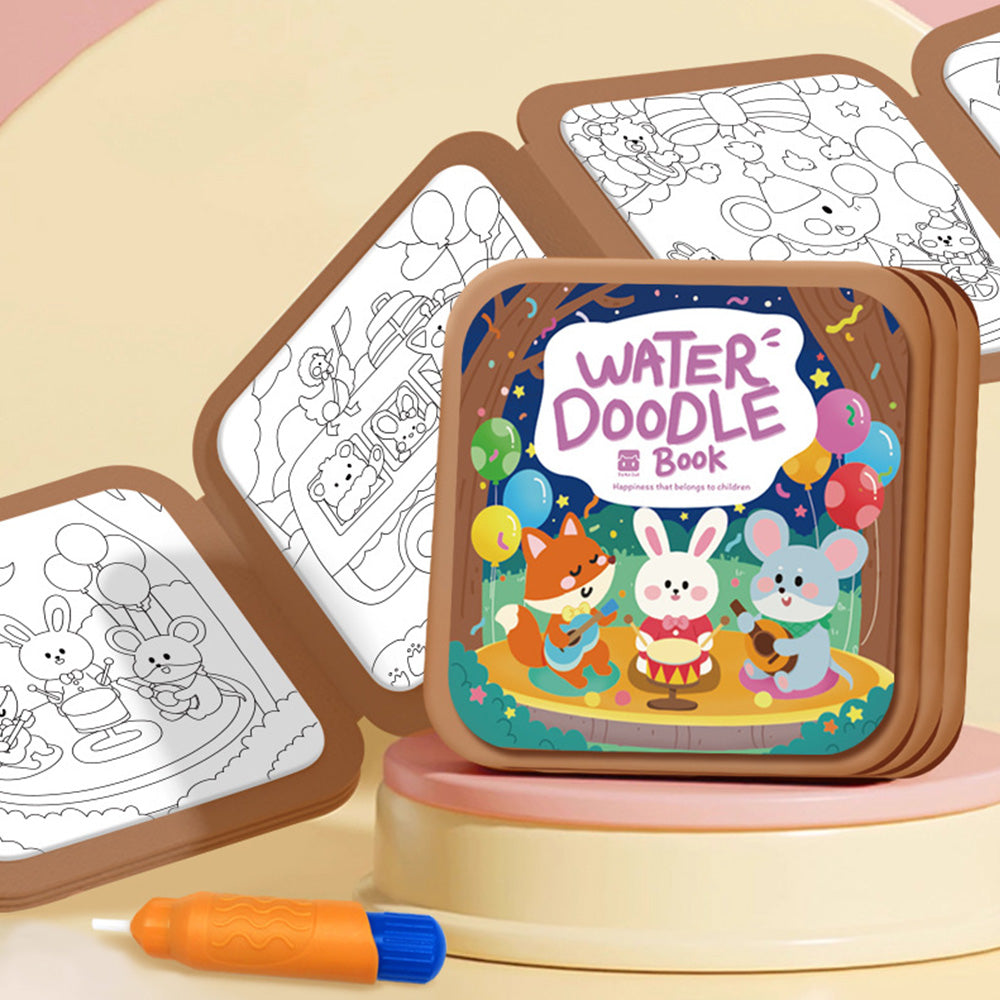 Reusable Water Coloring Book Water Doodle Painting Book Toy for Kids Style 2
