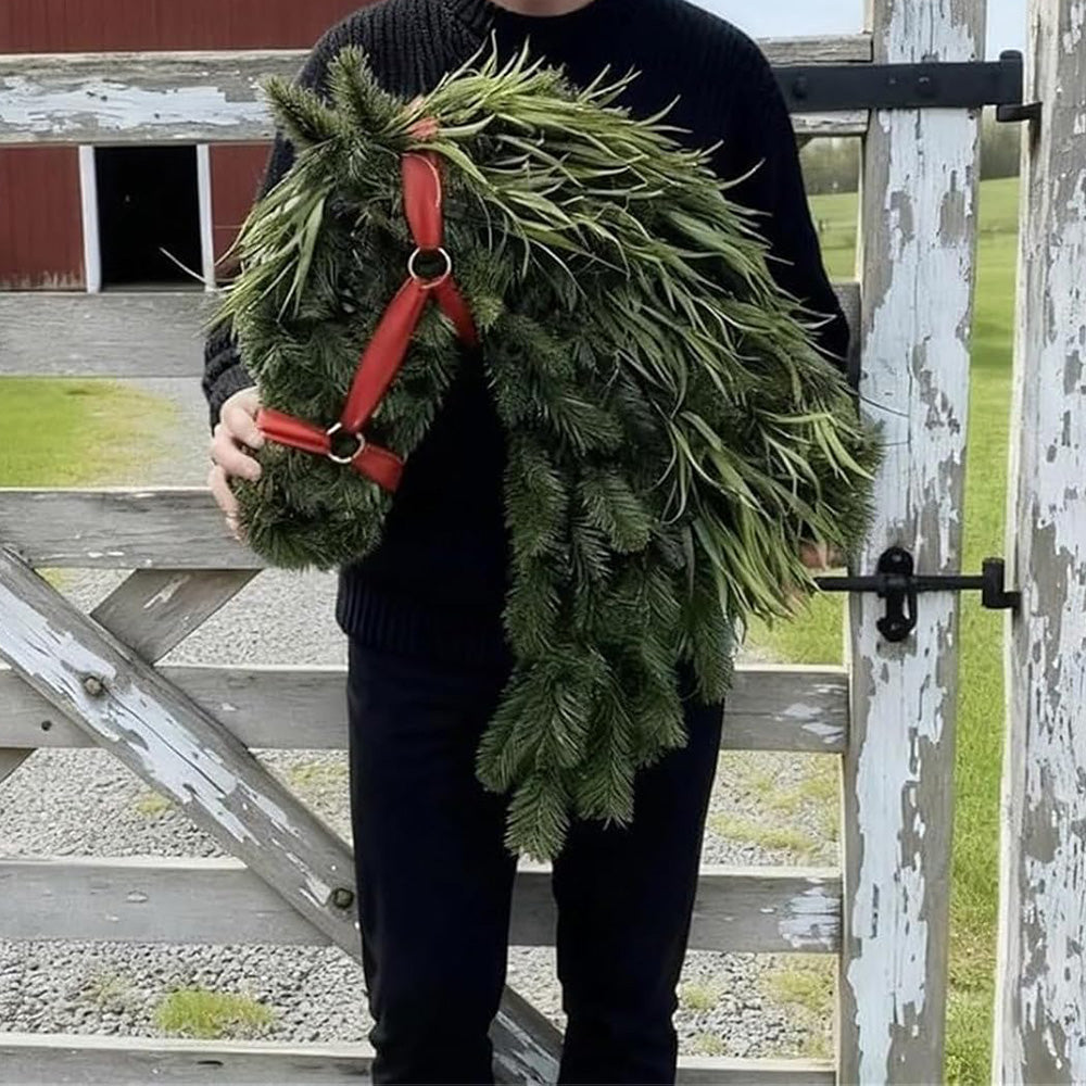 Artificial Horse Head Shaped Christmas Wreath for  Wall Decor - Style2