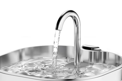 USB 2.2L Stainless Steel Pet Water Fountain - Long Window