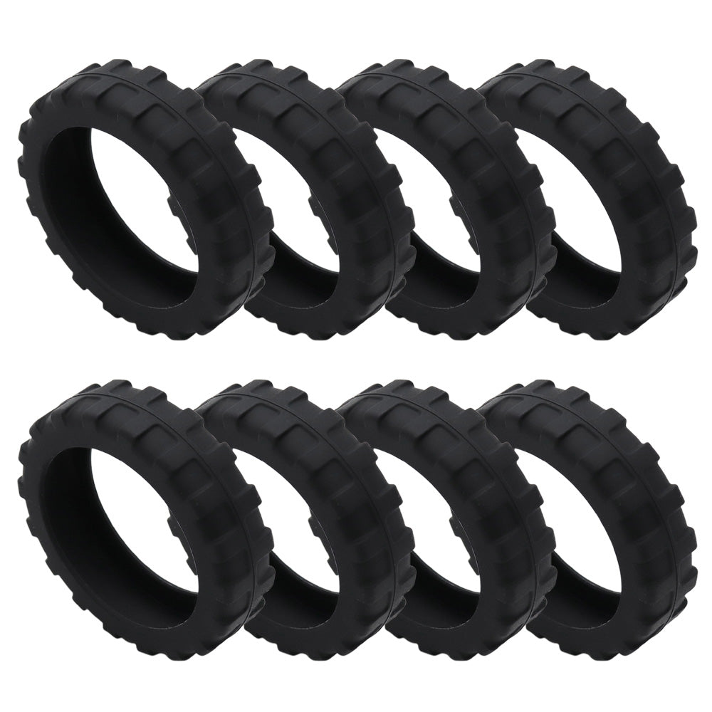 8Pcs Luggage Wheel Covers Silicone Suitcase Wheels Protector Sleeves Black