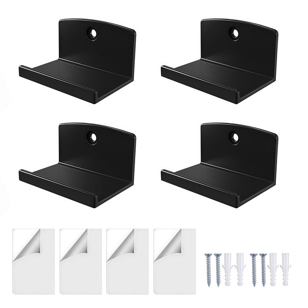 4Pcs Vinyl Wall Mount Record Wall Display Album Wall Mount for 1LP and 2LP-Black