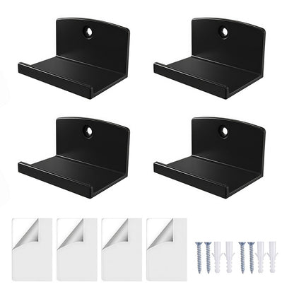 4Pcs Vinyl Wall Mount Record Wall Display Album Wall Mount for 1LP and 2LP-Black