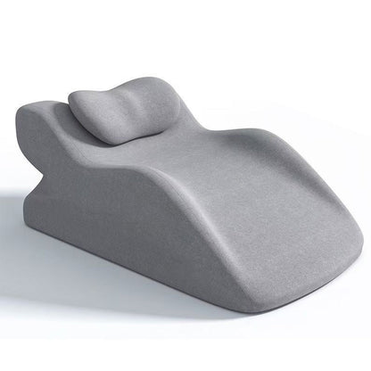 Ergonomic Memory Foam Reclining Pillow Prone Reading Cushion for Bed and Sofa Light Gray
