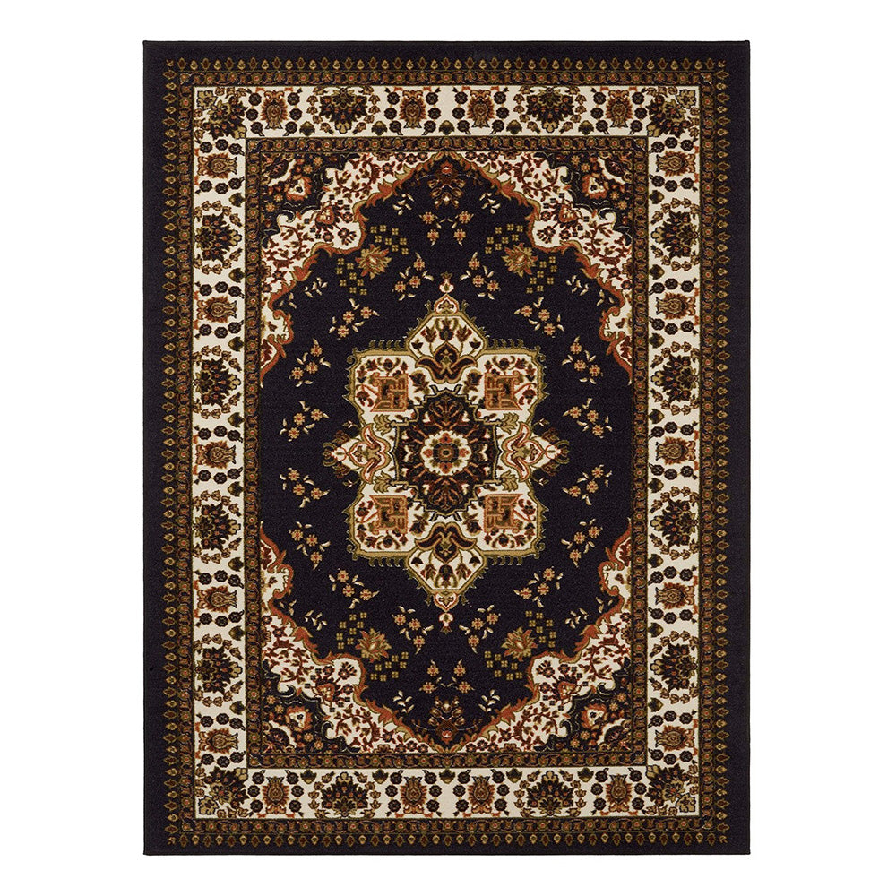 Crystal Velvet Vintage Boho Rug Non-Slip Floor Carpet for Bedroom Dining Room-Brown