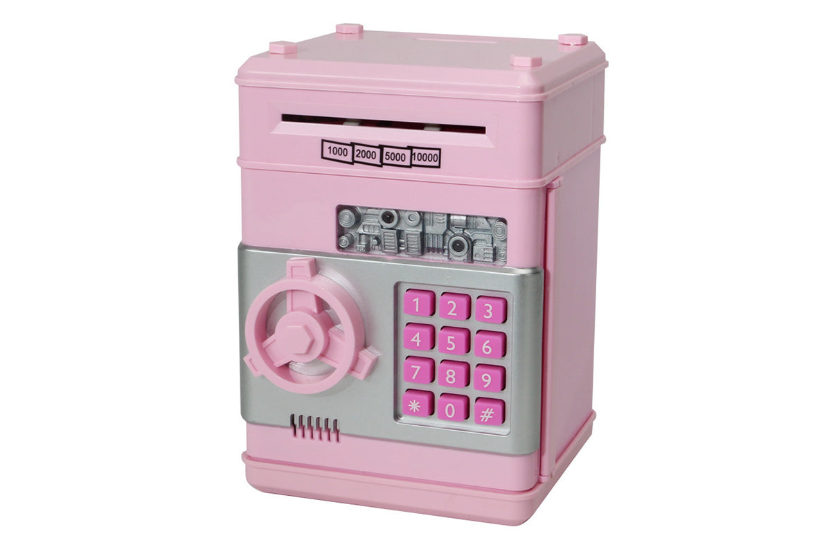 Electronic ATM Piggy Bank with Password Lock Money Coin Saving Box Toys for Little Ones Gifts -Light Pink