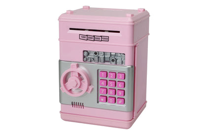 Electronic ATM Piggy Bank with Password Lock Money Coin Saving Box Toys for Little Ones Gifts -Light Pink
