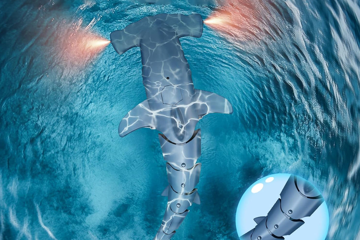 2.4Ghz Remote Control Shark Toy for Boys Electric RC Sharks Fish Toys with Light -Grey