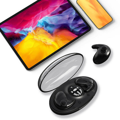 Invisible Sleep Earphone Wireless Bluetooth 5.3 Headphones Hidden Earbuds with Charging Case Black