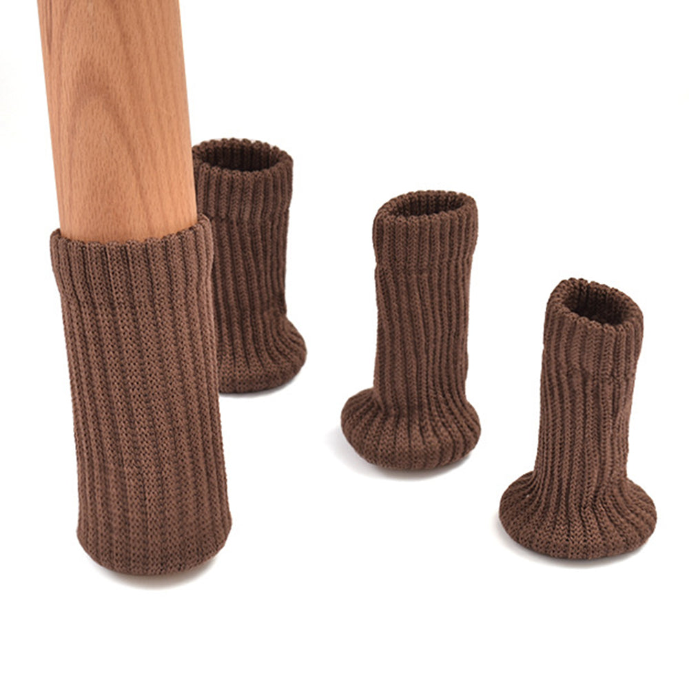 12Pcs Knitted Table Chair Leg Sleeve Socks Floor Protector Furniture Feet Covers