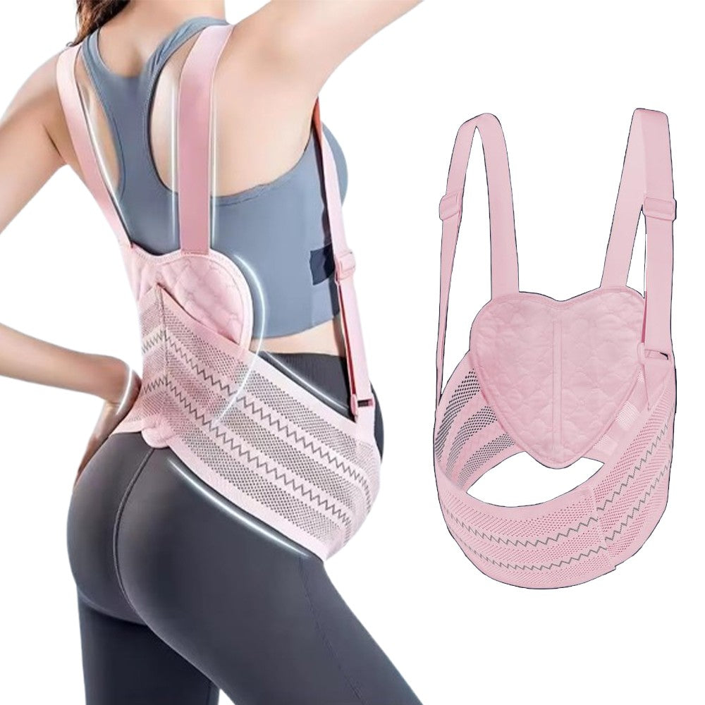 Maternity Belt Back Support Adjustable Abdominal Binder for Pregnancy-Pink