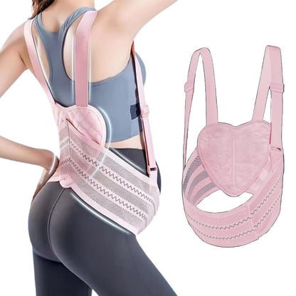 Maternity Belt Back Support Adjustable Abdominal Binder for Pregnancy-Pink