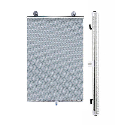 2pcs Car Window Shade Retractable Roller Blinds Sunshade Blackout Curtains with Suction Cups -Silver