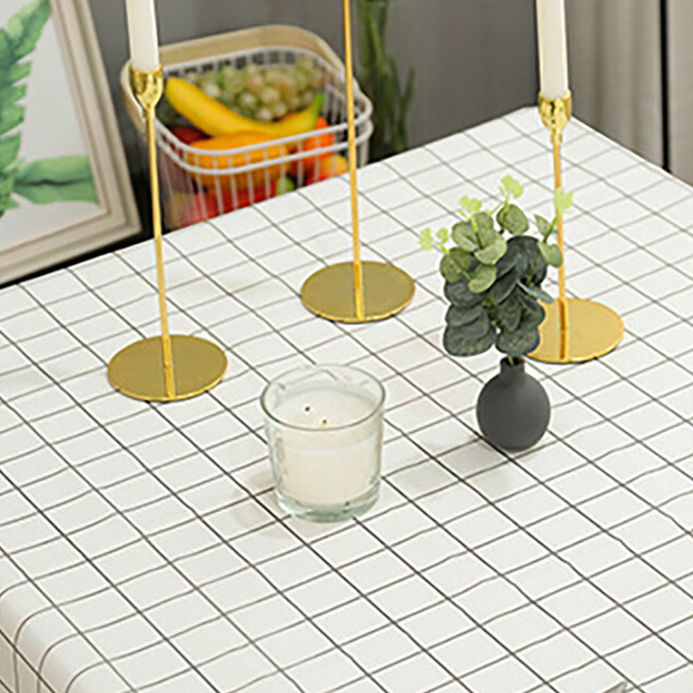 2-Pack PVC Tablecloth Waterproof Oilproof with Checkered Pattern White Check