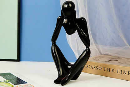 Thinker Statue Resin Abstract Sculpture Thinker Man Statue Collectible Figurines Art Home Office Table Desk Bookshelf Decor-Style 3