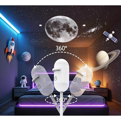 24 Slides Set Galaxy Projector and Night Light 360-degree USB Projector for Bedroom