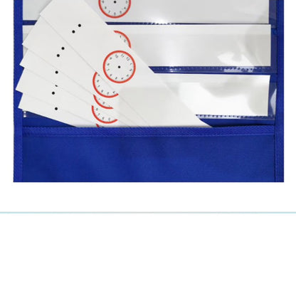 Wall Time Management Card Organizer with 14 Dry Erase Cards - Blue