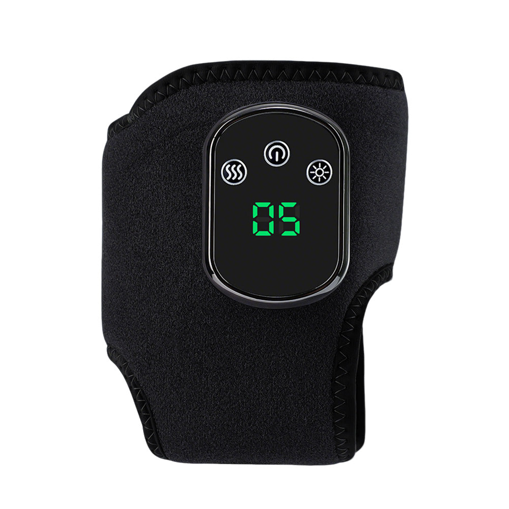 Electric Ankle Massager with Vibration Infrared Heat 5 Settings Rechargeable-black