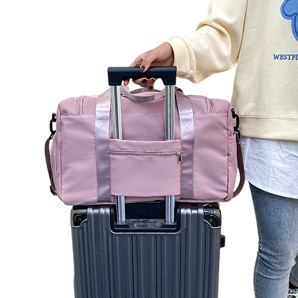 Travel Duffle Bags Waterproof Foldable Portable Luggage Bag Birth Bag -Purple