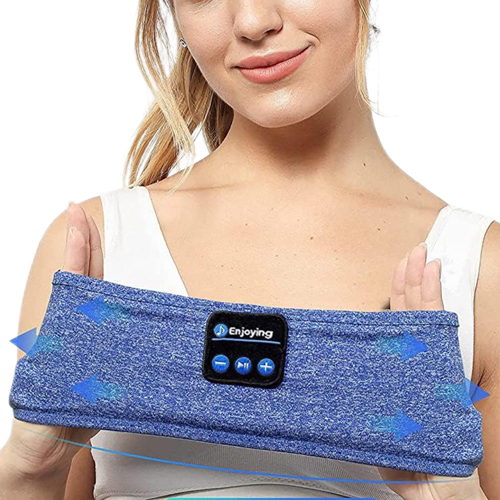 Bluetooth Sleeping Headphones Wireless Music Headband Stereo Earphone for Sport Sleep Yoga Meditation Blue